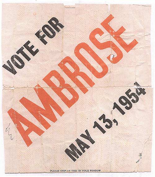 Voting poster for Ambrose, 1954